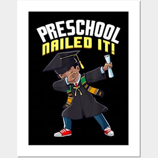 Graduation 2024 Preschool Nailed It Dabbing Black Boy Kids Posters and Art